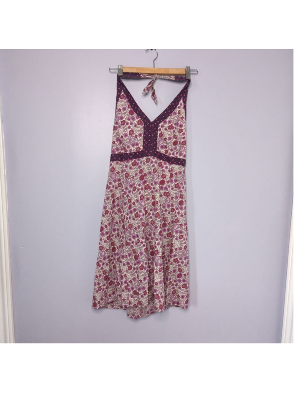 Gap Vintage Y2K Floral Boho Halter Dress Sz 10 Cottagecore - Picture 6 of 11
